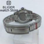 BLIGER 40mm Casual Men's Mechanical Watch Fit NH35 PT5000 MIYOTA8215 Movement Sapphire Glass blue dial Stainless Steel bracelet