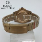 BLIGER 40mm Men's Mechanical NH35 Watch Sapphire Stainless Steel Full Rose Gold Case Waterproof Business Watch Men Relogio