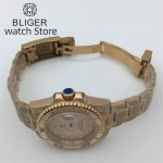BLIGER 40mm Men's Mechanical NH35 Watch Sapphire Stainless Steel Full Rose Gold Case Waterproof Business Watch Men Relogio