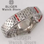 BLIGER 36mm 40mm Luxury NH35 Sport Clock Automatic Mechanical Wristwatch For Men Sapphire Glass Calendar Ice Blue Men's watch