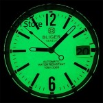 BLIGER 40mm EXP NH35 Watch For Men Black Case Fixed 24hour Bezel Full Luminous Fluorescent White Dial Sapphire Glass Waterproo
