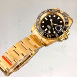 BLIGER 40mm Yellow Gold 3804 GMT Automatic Watch For Men Ceramics Grey Black Bezel Sapphire Glass Luminous Dial Waterproof