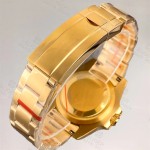 BLIGER 40mm Yellow Gold 3804 GMT Automatic Watch For Men Ceramics Grey Black Bezel Sapphire Glass Luminous Dial Waterproof
