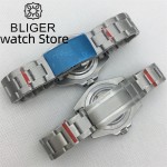 BLIGER 40mm NH34 GMT Men Automatic Mechanical Watch Classic Retro Watch Stainless Steel 100m Waterproof Clock Reloj Hombre