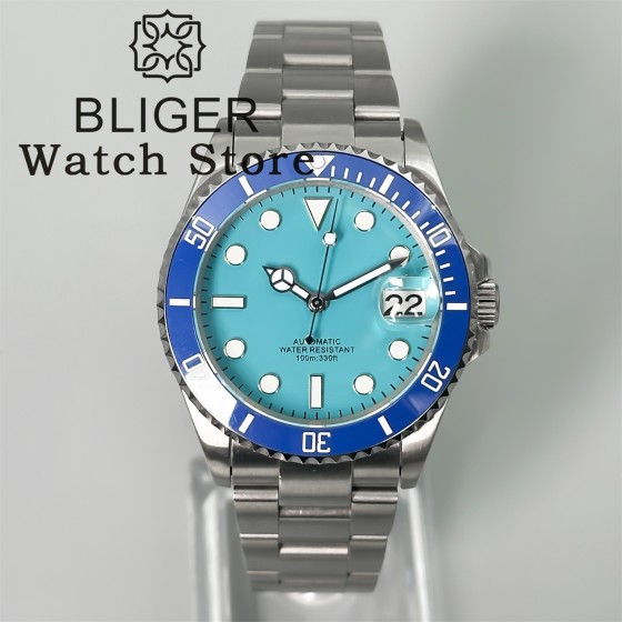 BLIGER 36mm 38mm NH35 Automatic Dive Watch For Men Small Size Diver Watch Ceramic Bezel Sapphire Glass Luminous Waterproof Watch