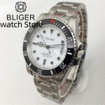 BLIGER 40mm NH35 Automatic Watch For Men Sapphire Crystal Date Ceramic Bezel NH35A MIYOTA 8215 PT5000 movement Stainless Strap