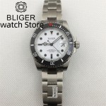BLIGER 40mm NH35 Automatic Watch For Men Sapphire Crystal Date Ceramic Bezel NH35A MIYOTA 8215 PT5000 movement Stainless Strap