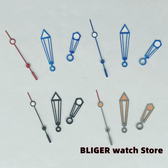 BLIGER watch hands green luminous for NH35 NH36 ETA 2824 2836 PT5000 Miyota 8205 8215 821A Mingzhu DG 2813 3804 movement