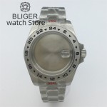 BLIGER 40mm /43mm Explore 2 Case Solid Bezel Sapphire Glass Fit NH34 NH35 NH36 ETA2824 PT5000 Miyota DG2813 3804 Movement