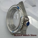 BLIGER 40mm Silver 3.8 O'Clock Aseptic Case Sapphire Glass Fits NH35 NH36 ETA2824 PT5000 Movement