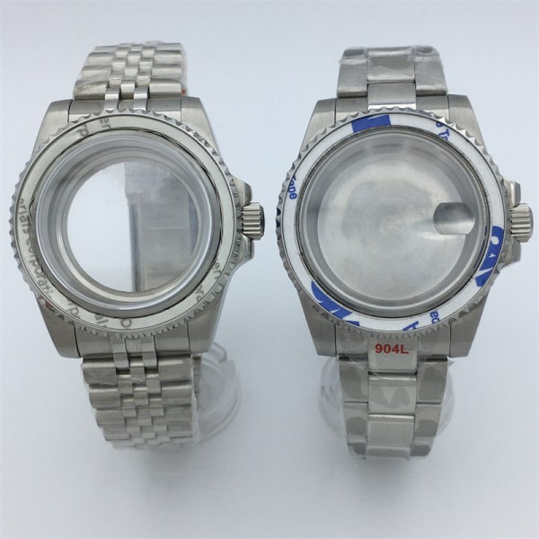 BLIGER 40mm Sapphire Glass Silver Case 904L Bracelet Fits NH34 NH35 NH38 ETA2824 2836 PT5000 Miyota 8215 DG2813 3804 Movement