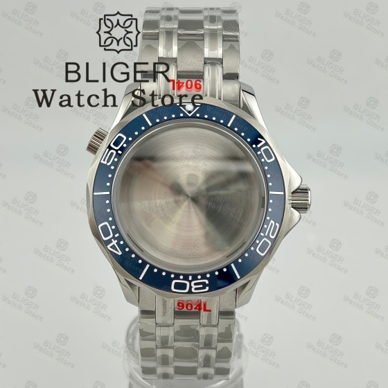 BLIGER 41MM NH35 Diver Watch Case With Stainless Bracelet Sapphire Glass Waterproof For NH34 NH35 NH36 ETA2824 PT5000 Movement