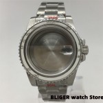 BLIGER 38mm/40mm Sapphire Glass Silver Case steel Bracelet for NH35 NH36 NH34(GMT) ETA2824 PT5000 Miyota 8205 DG 3804 Movement