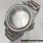 BLIGER 38mm/40mm Sapphire Glass Silver Case steel Bracelet for NH35 NH36 NH34(GMT) ETA2824 PT5000 Miyota 8205 DG 3804 Movement