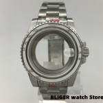 BLIGER 38mm/40mm Sapphire Glass Silver Case steel Bracelet for NH35 NH36 NH34(GMT) ETA2824 PT5000 Miyota 8205 DG 3804 Movement
