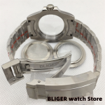 BLIGER 38mm/40mm Sapphire Glass Silver Case steel Bracelet for NH35 NH36 NH34(GMT) ETA2824 PT5000 Miyota 8205 DG 3804 Movement